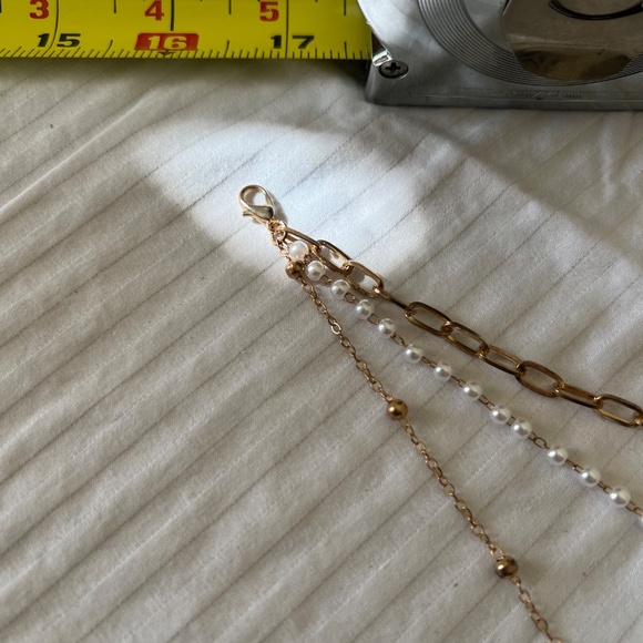 🔴Dainty Boho Minimalist Gold & Pearl Layered Necklace/ Y-Necklace - Picture 4 of 4